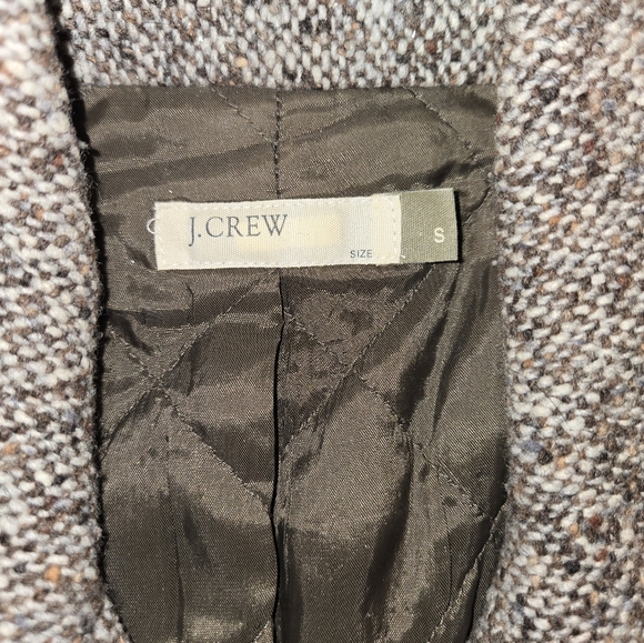 J Crew Women's Double Breasted Pea Coat Tweed Brown Size S - Picture 7 of 8